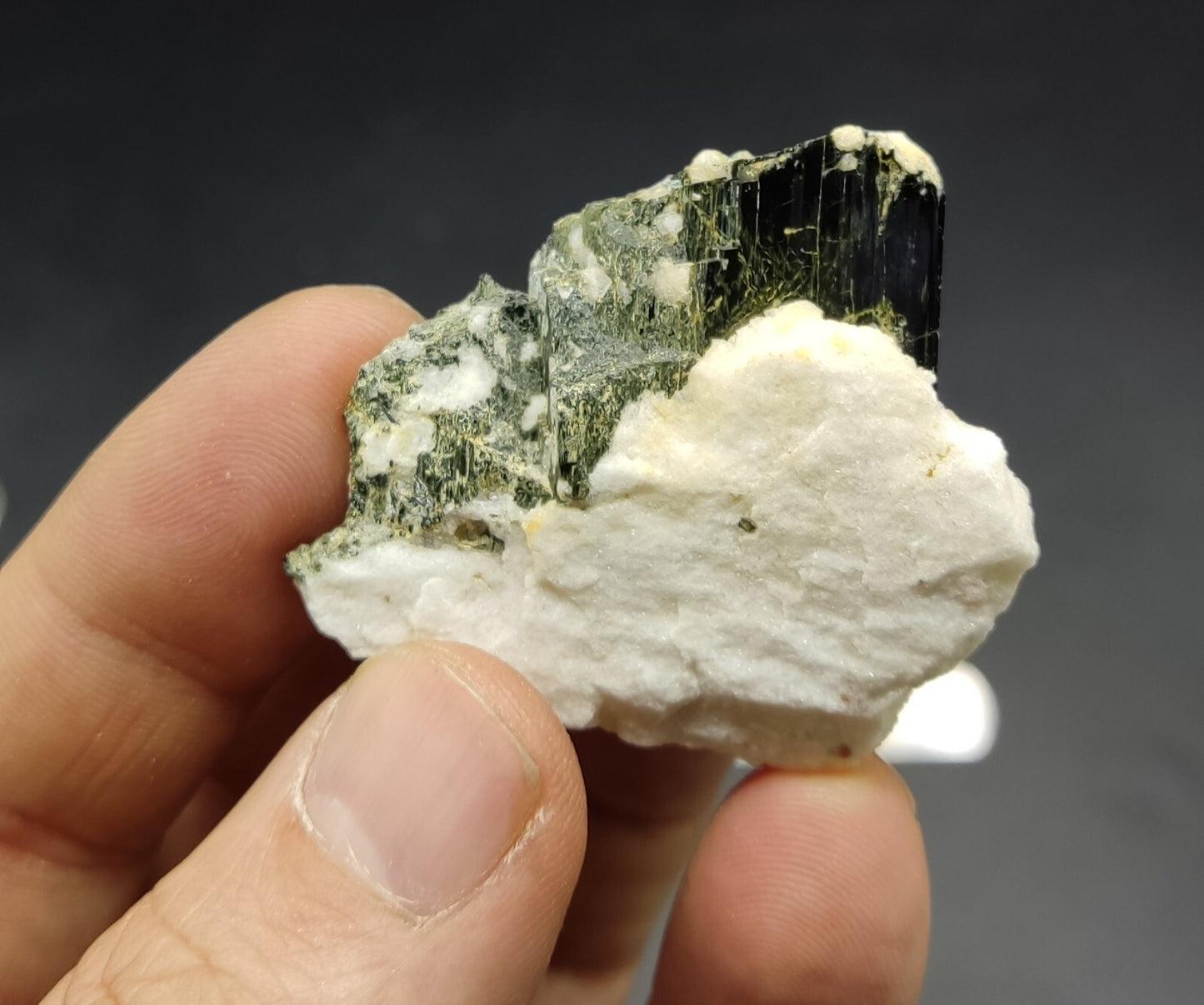 An Aesthetic specimen of epidote in matrix 39 grams