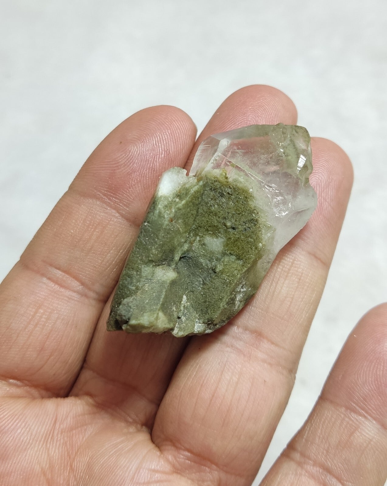 An Aesthetic terminated chlorite Quartz crystal 32 grams