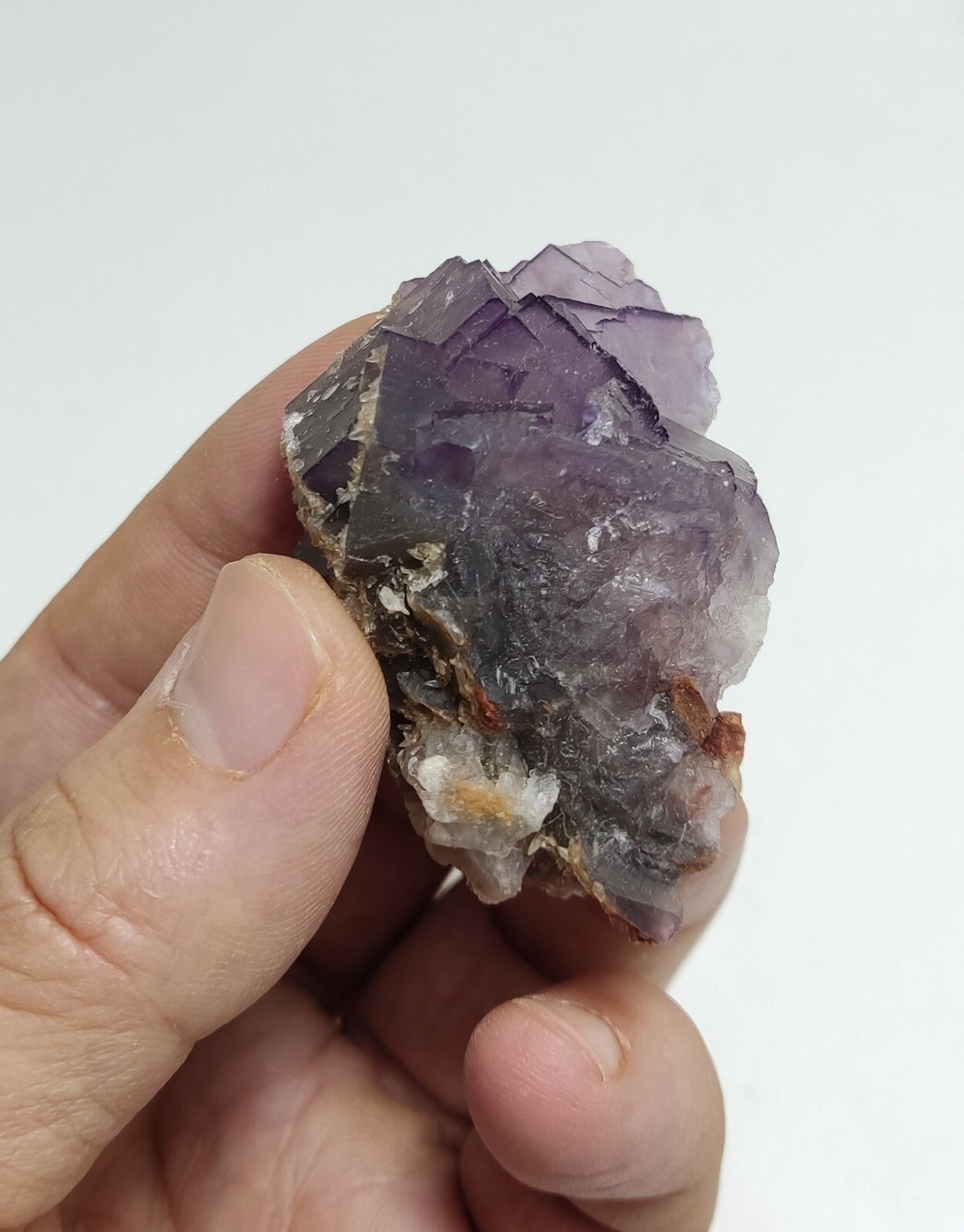 An amazing specimen of cubic purplish color Fluorite 73 grams