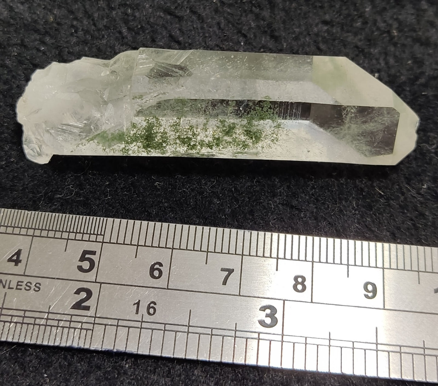 An Aesthetic Natural terminated Quartz crystal with chlorite inclusions 24 grams
