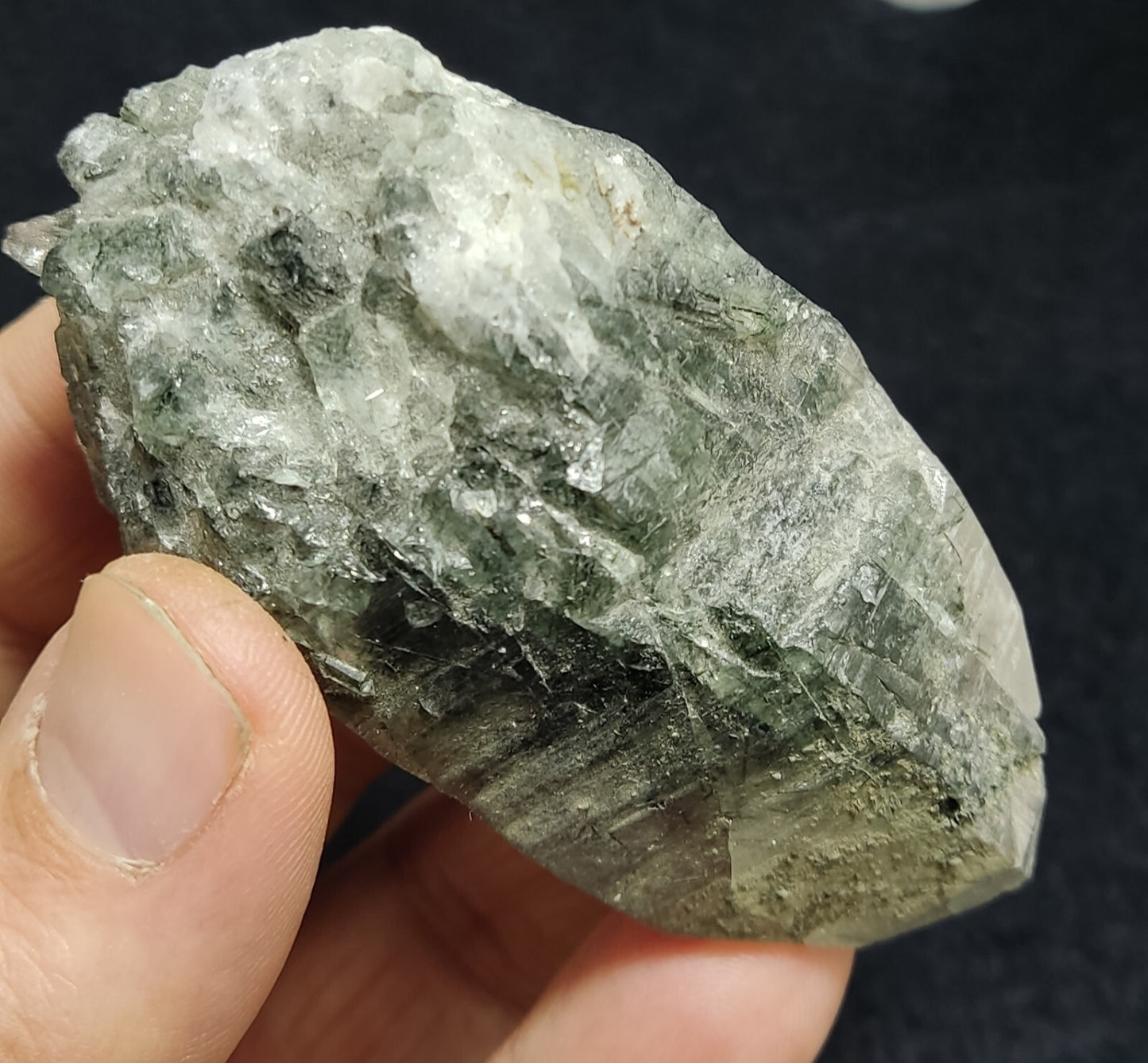 An Aesthetic Natural terminated chlorite quartz crystal 129 grams