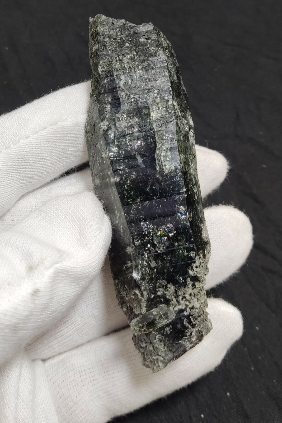 An Aesthetic Natural etched terminated Chlorite Quartz crystal specimen 82 grams