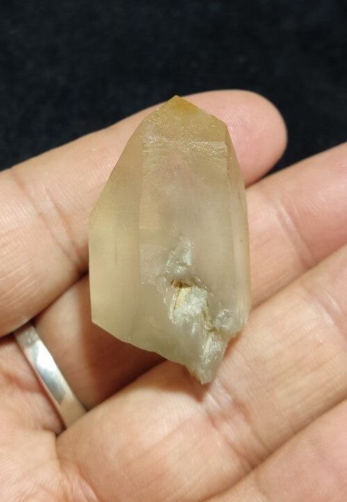Double Terminated Quartz Crystal With Amphibole Inclusions 26 grams