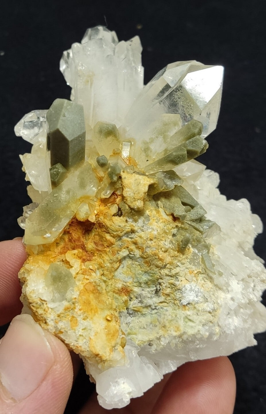 An amazing specimen of chlorite quartz cluster 294 grams