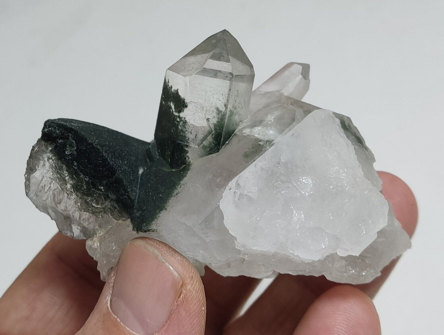 An Aesthetic Natural beautifully terminated Chlorite Quartz cluster 103 grams