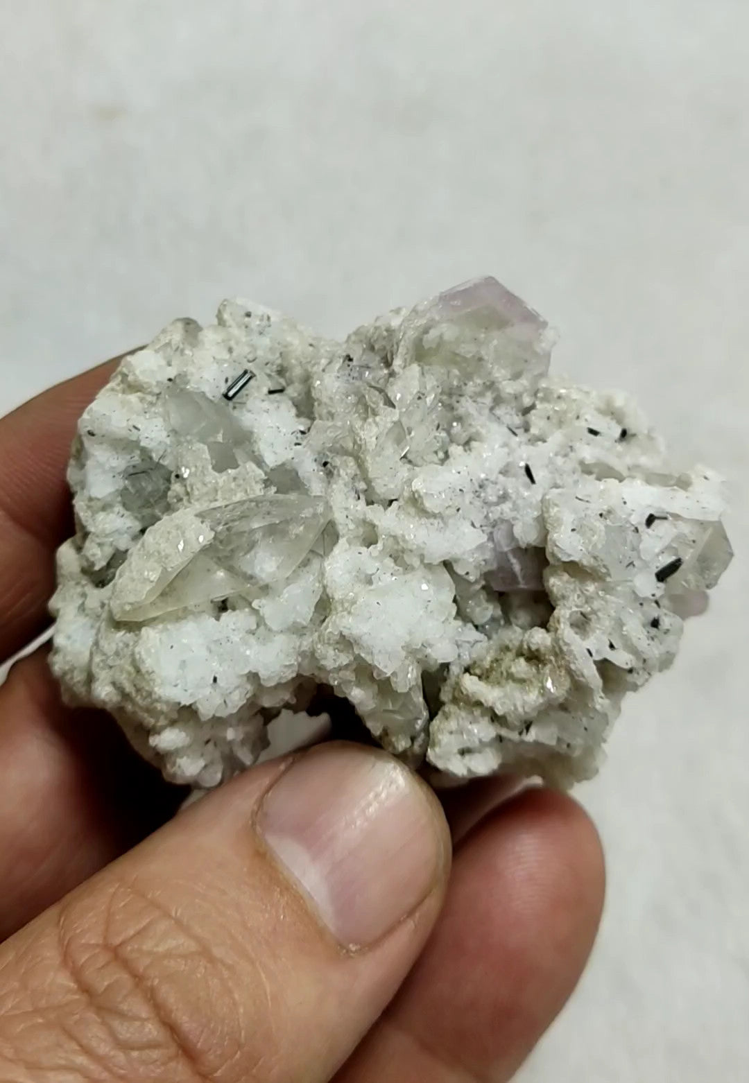 An Aesthetic combo specimen of apatite quartz and albite 69 grams grams