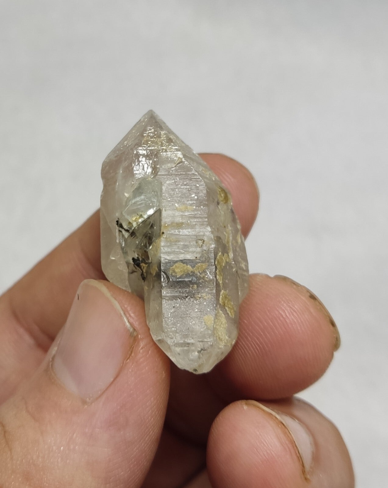 An Aesthetic Naturally terminated specimen of quartz and aquamarine 15 grams