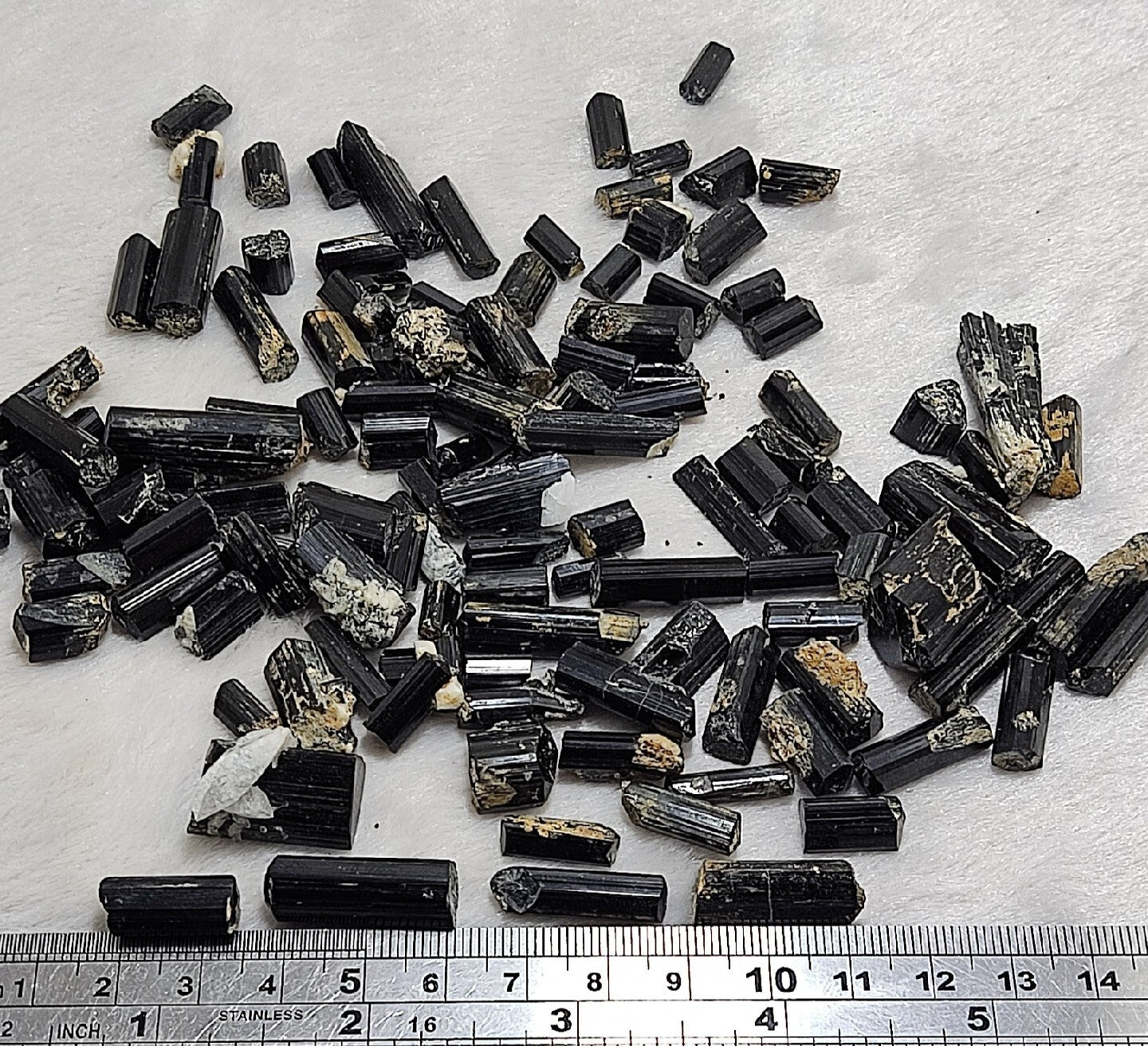 Natural black tourmaline crystals lot 170 grams