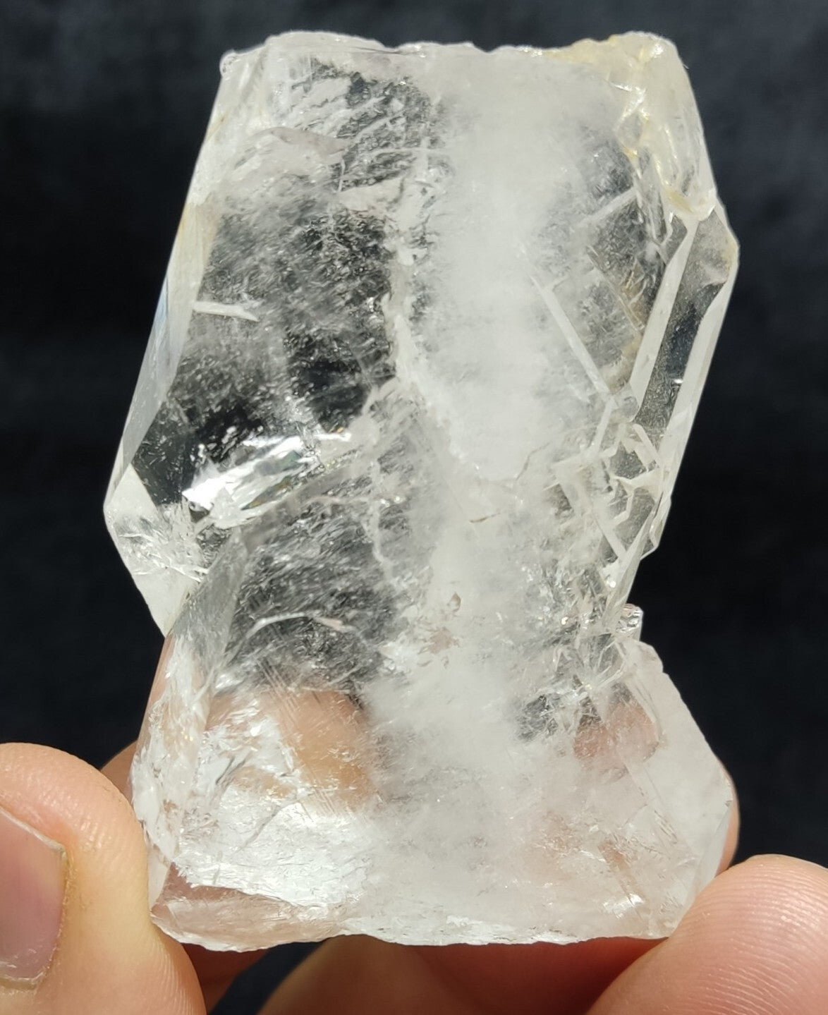 An amazing specimen of terminated faden Quartz crystal 73 grams