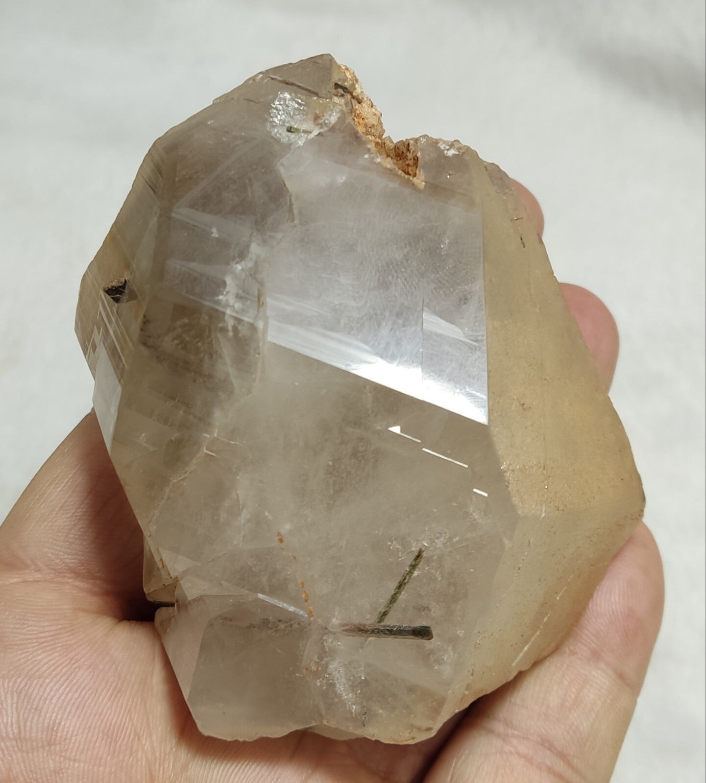 An Aesthetic terminated Quartz floater with needle inclusions 265 grams