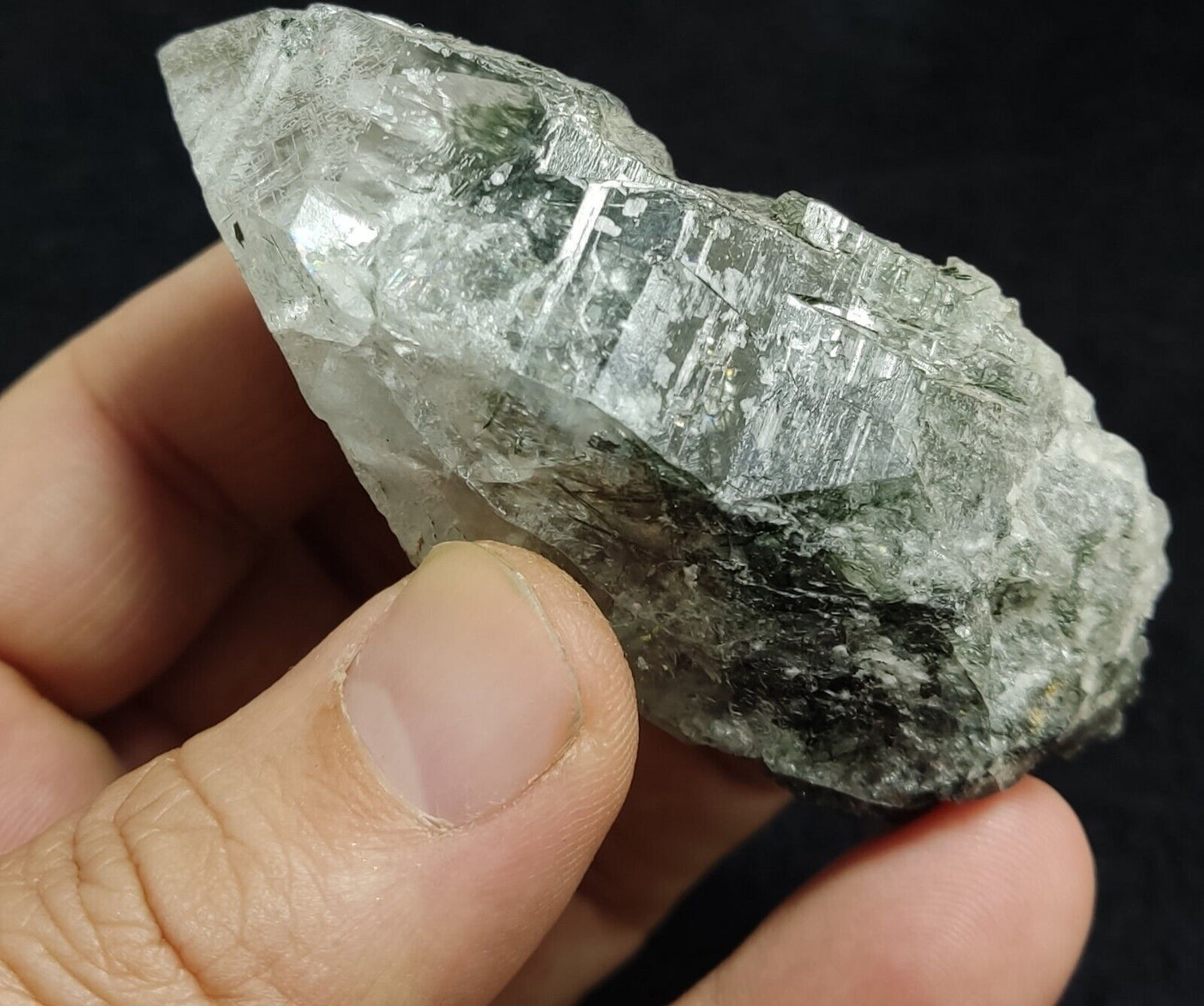An Aesthetic Natural terminated chlorite quartz crystal 129 grams