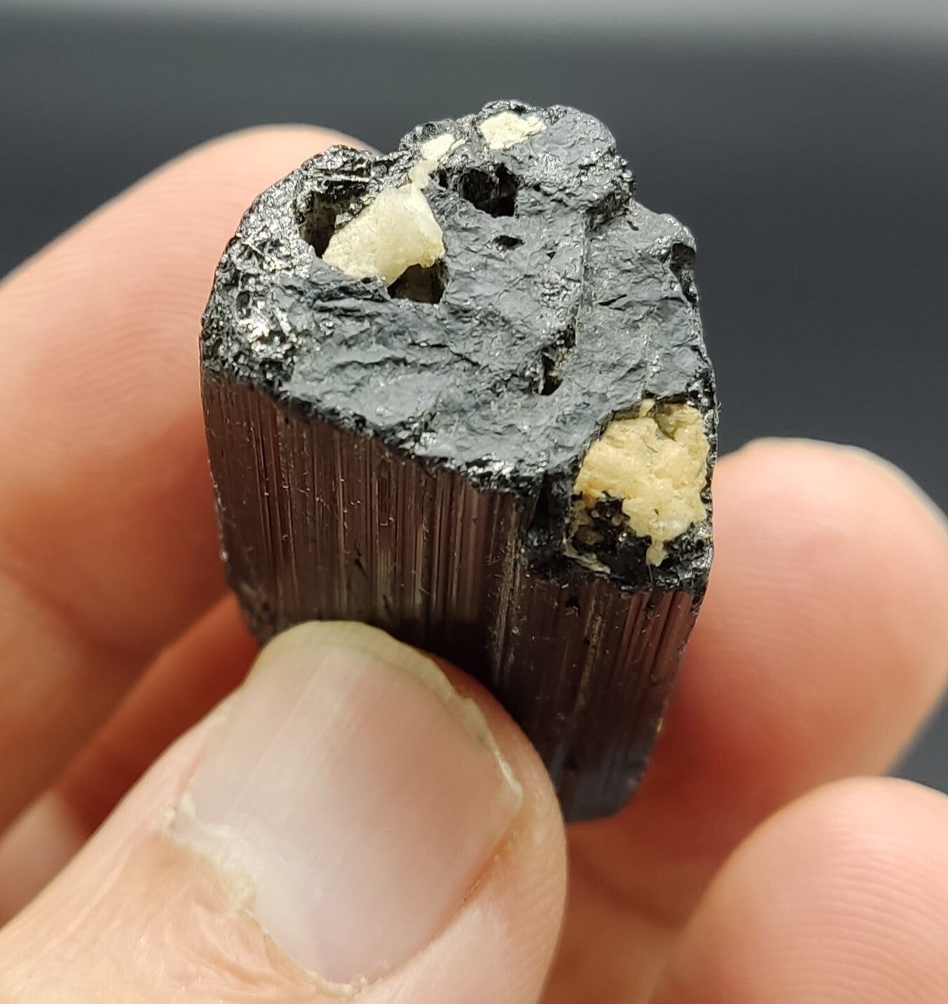 An amazing specimen of terminated black tourmaline 32 grams