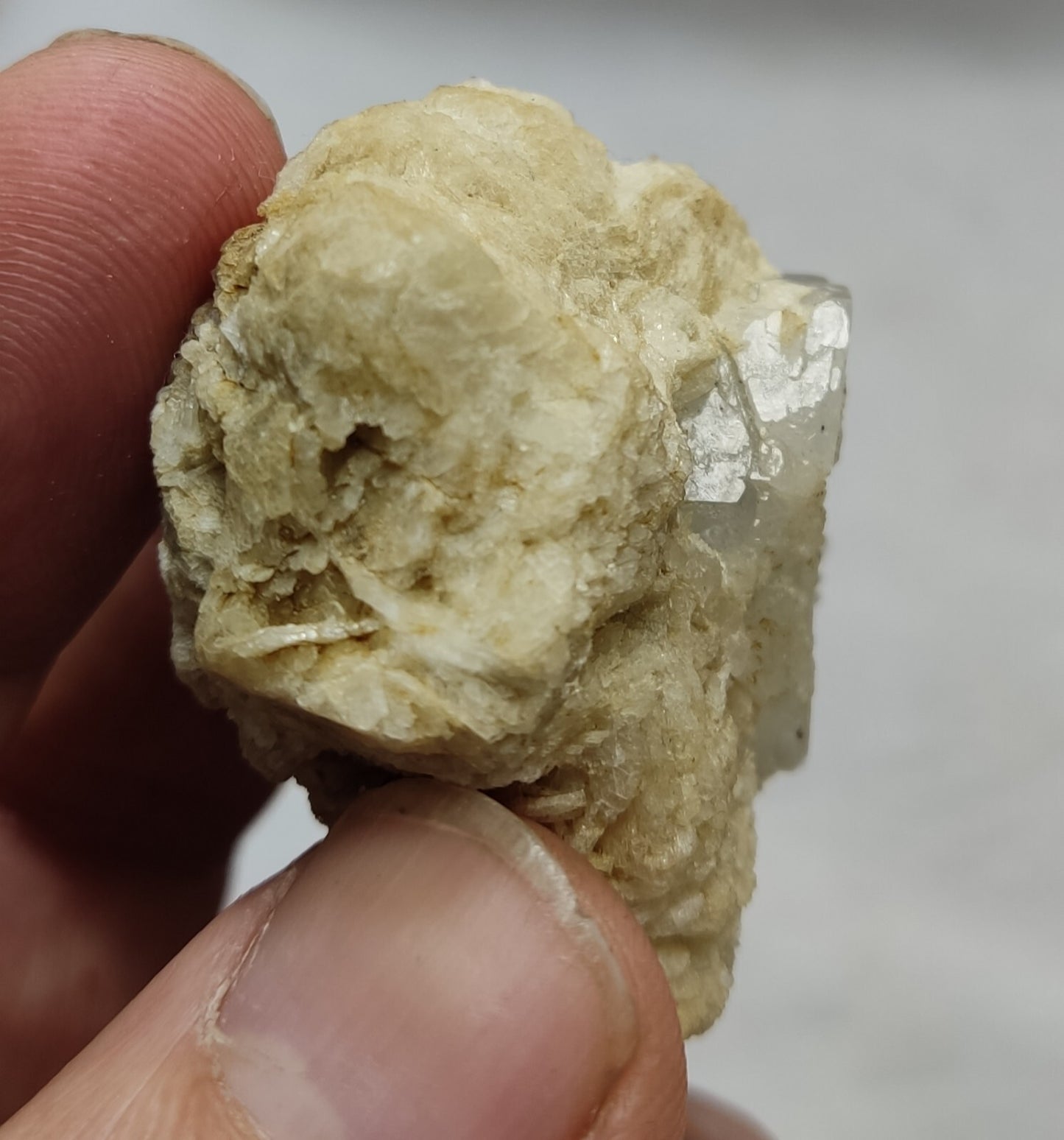 An Aesthetic specimen of beryl variety Goshenite crystal on matrix 43 grams