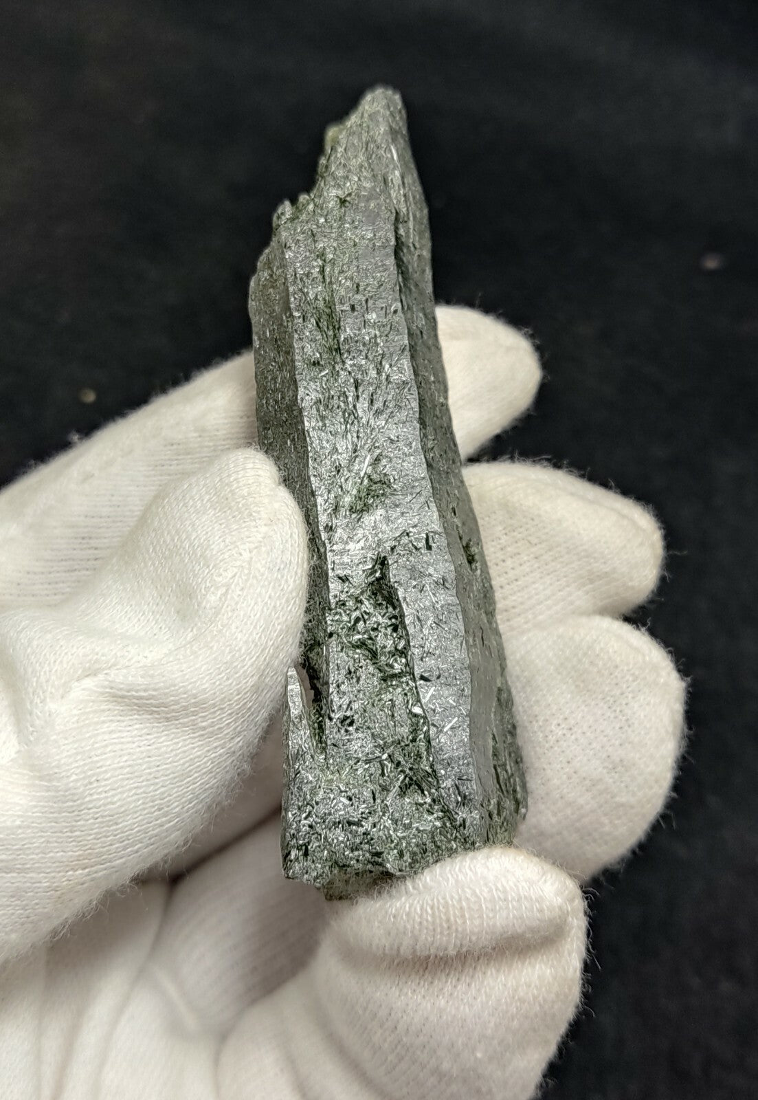 An Aesthetic Natural etched terminated Chlorite Quartz crystal specimen 50 grams