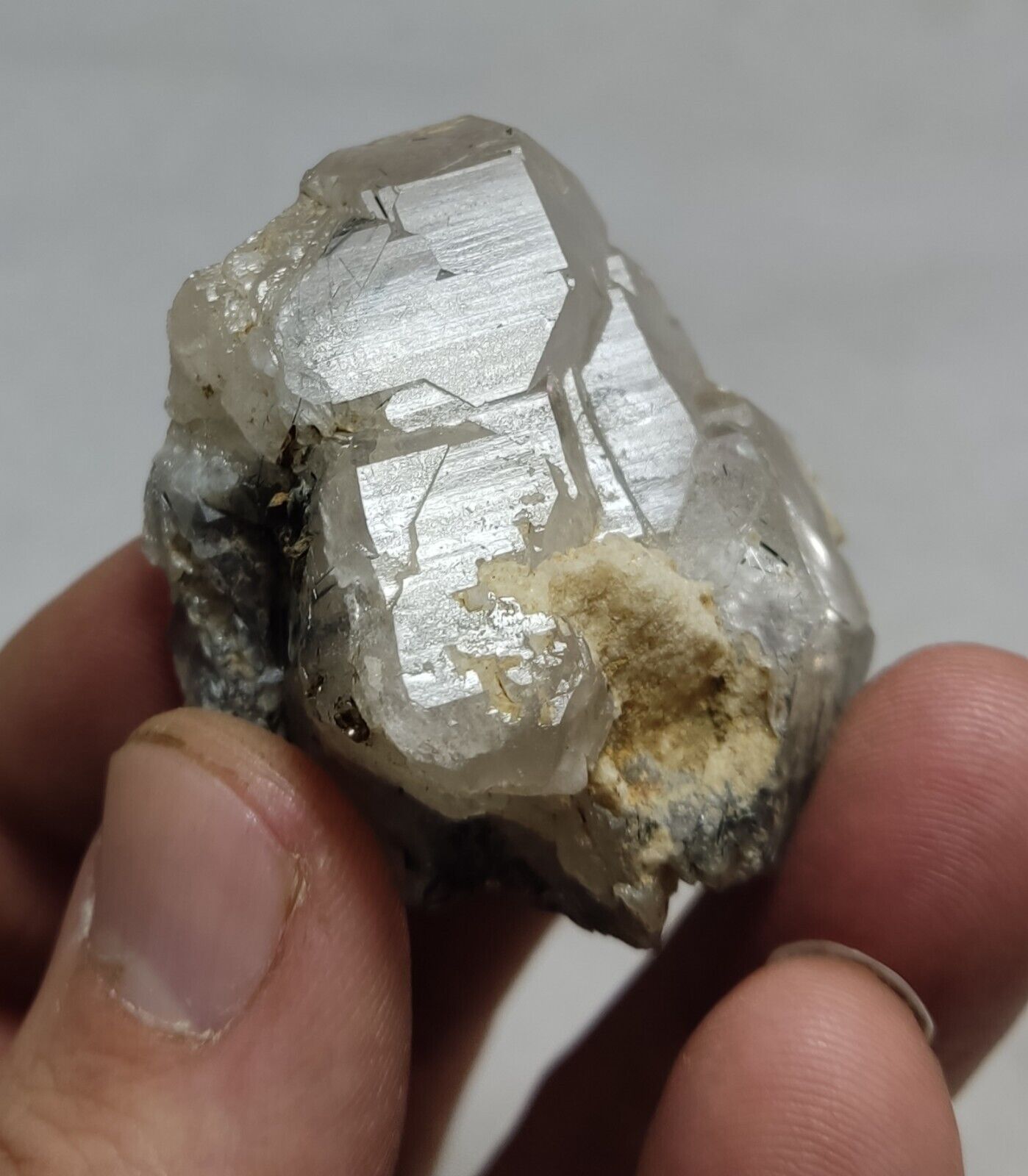 An Aesthetic Natural terminated Quartz crystal with unique inclusions 49 grams
