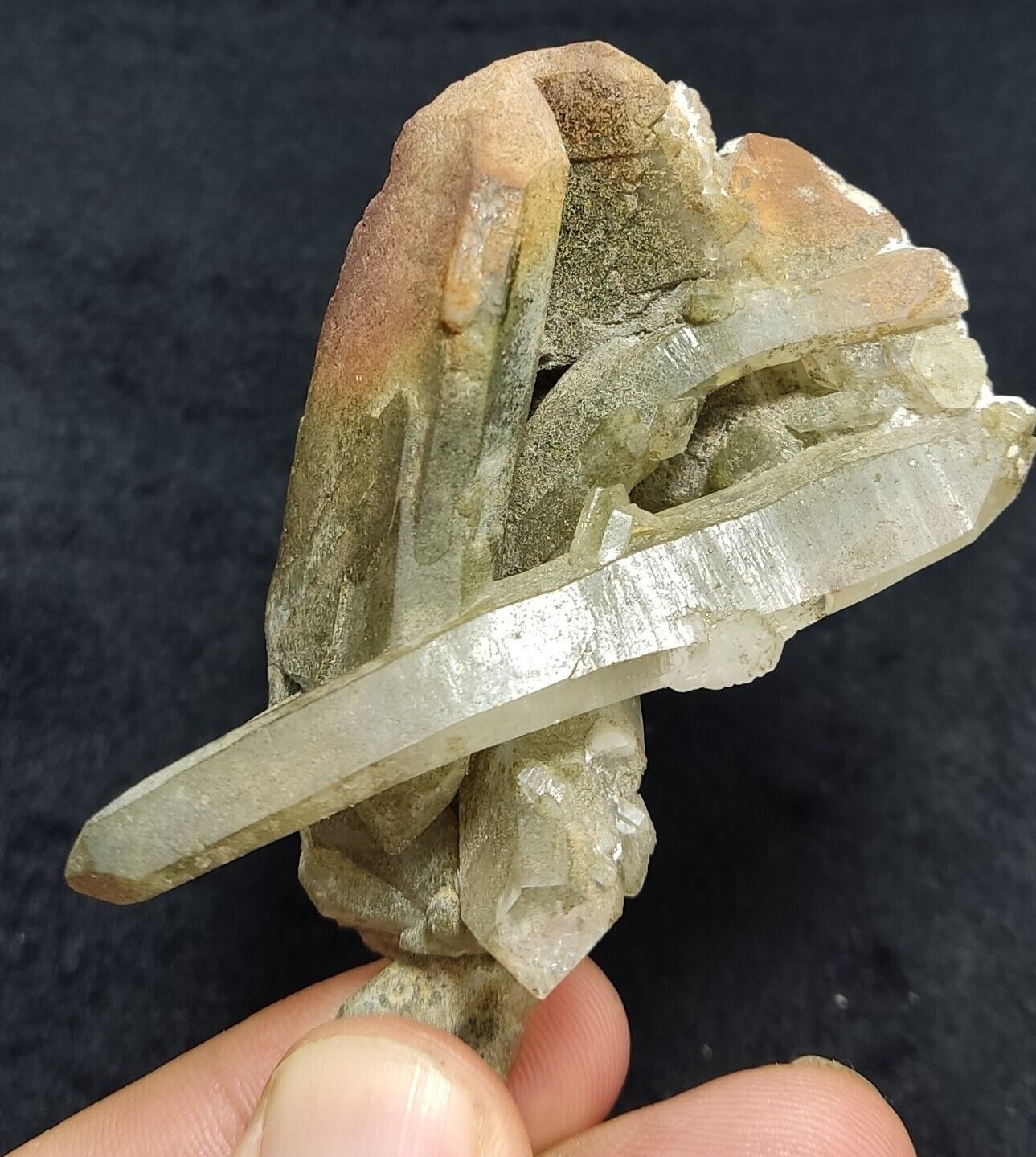 An Aesthetic Natural beautifully terminated Chlorite Quartz cluster 89 grams