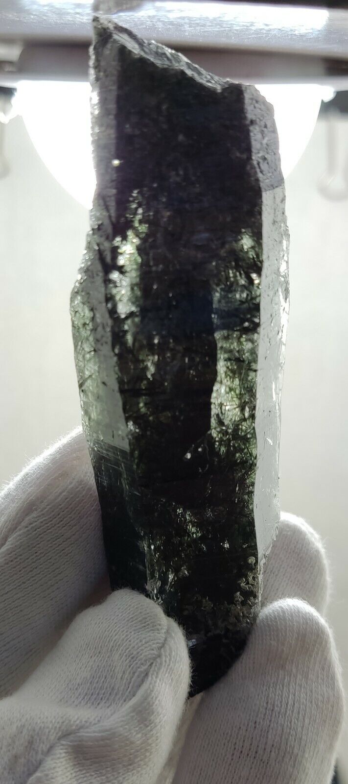 An Aesthetic Natural etched terminated Chlorite Quartz crystal specimen 82 grams