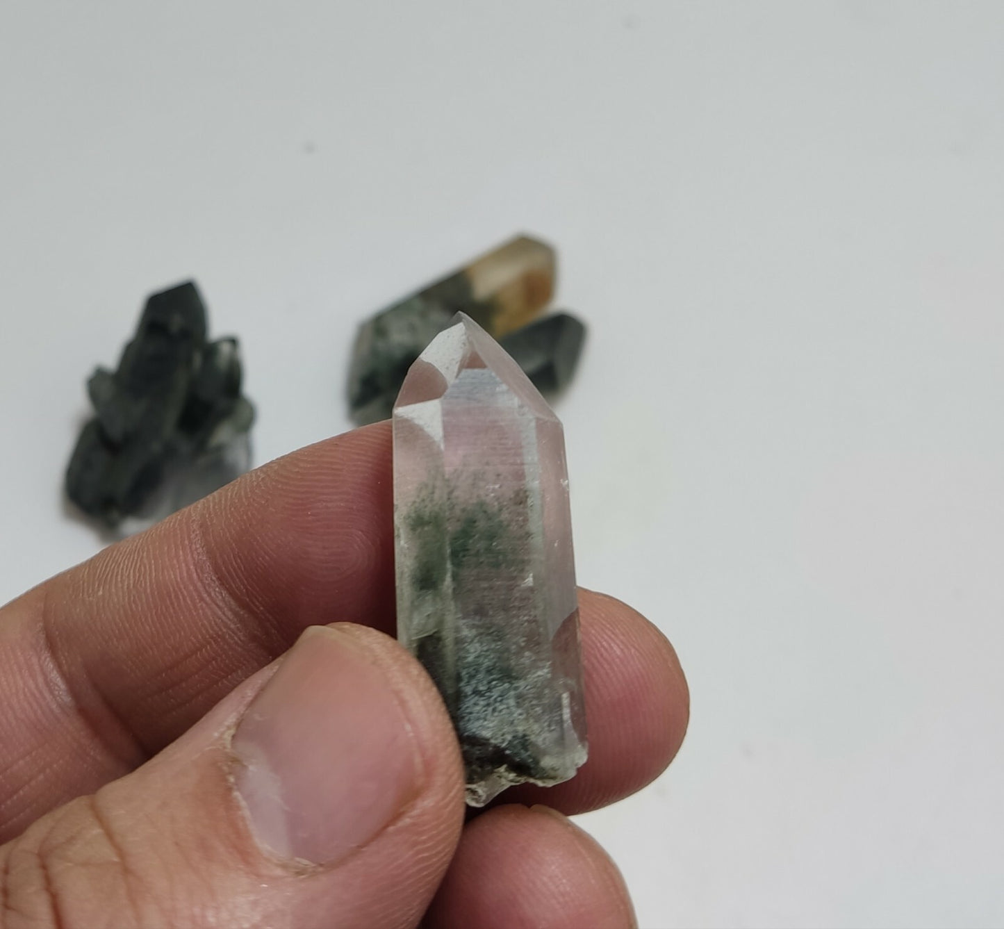 An Aesthetic collection of 6 terminated Chlorite Quartz crystals 83 grams