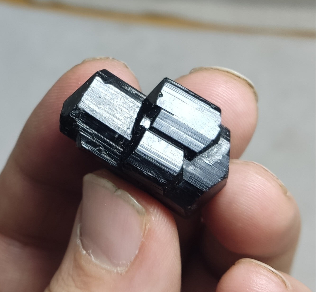 An amazing specimen of black tourmaline crystal 15 grams