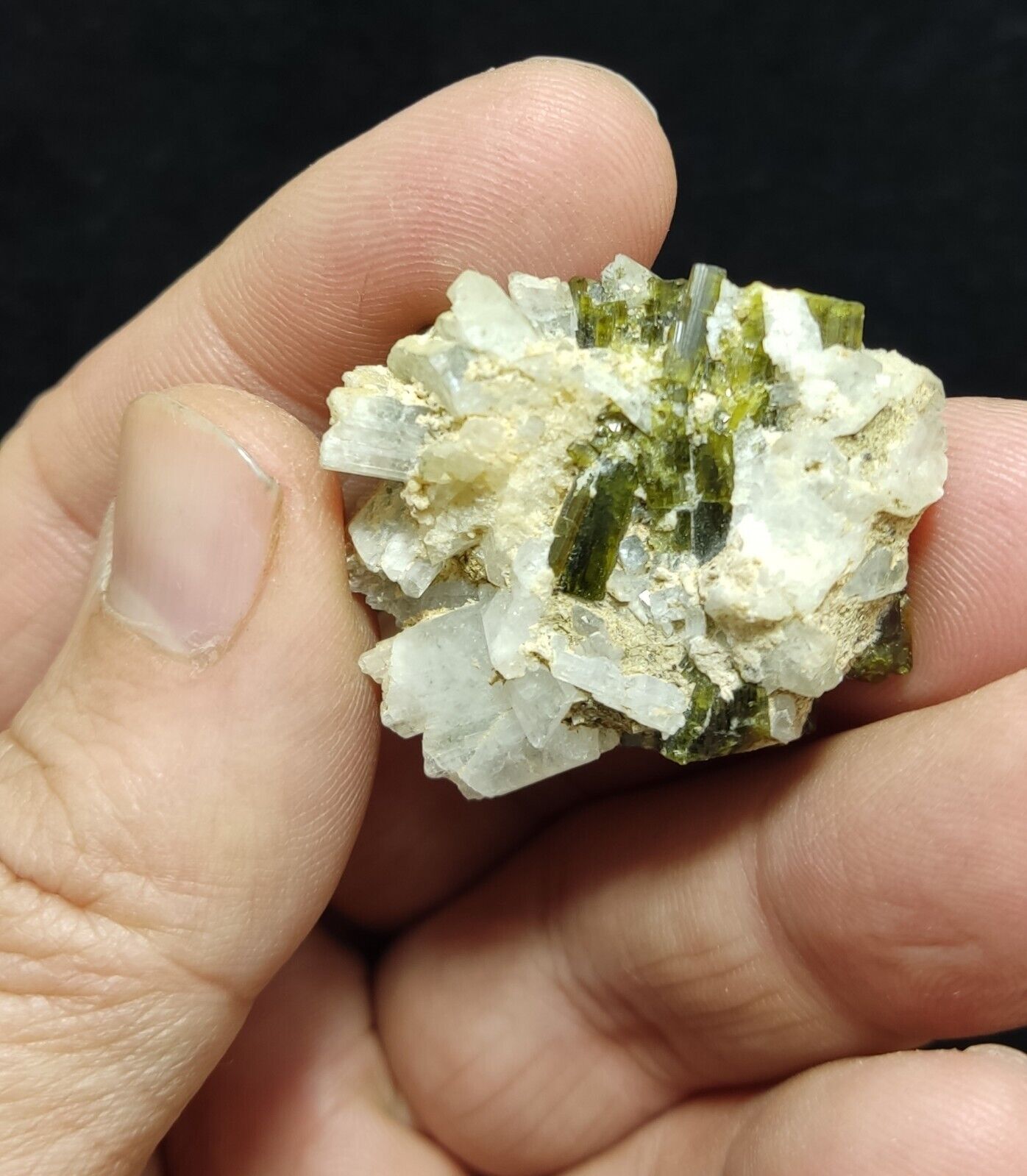 An Aesthetic Naturally terminated specimen of epidote with quartz 16 grams