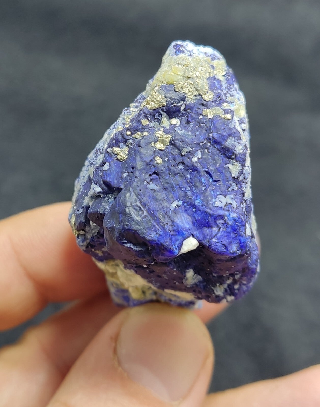 An Aesthetic specimen of fluorescent Lazurite with pyrite 65 grams