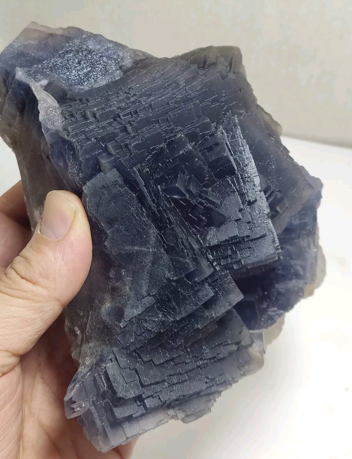 An amazing specimen of cubic dark bluish color Fluorite 1550 grams