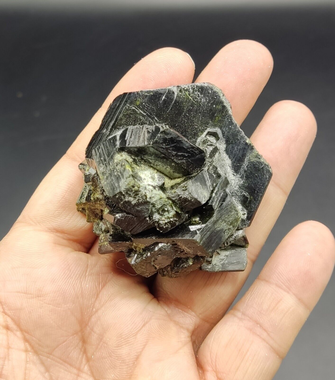An Aesthetic Natural terminated epidote crystal specimen 115 grams