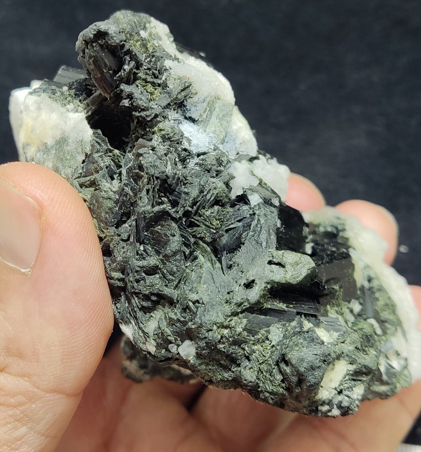 An aesthetic combo specimen of aegirine on albite 324 grams