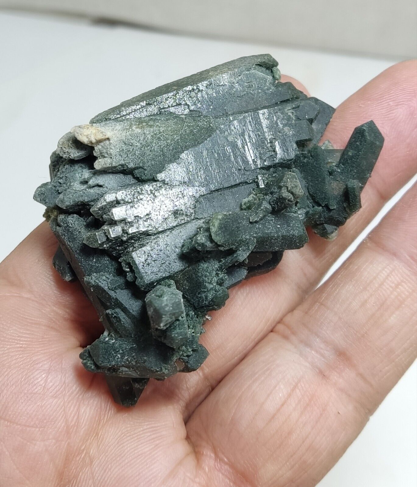 A very Aesthetic Natural beautifully terminated Chlorite Quartz cluster 48 grams