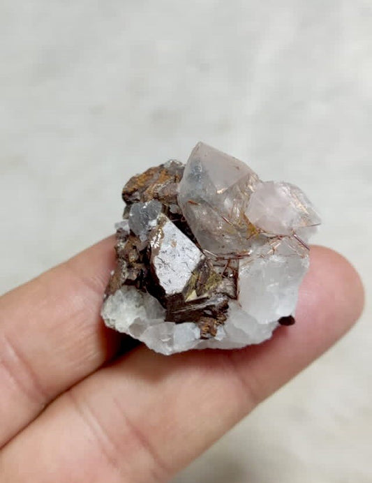 Natural Rutile Quartz Siderite Specimen 24 Grams.