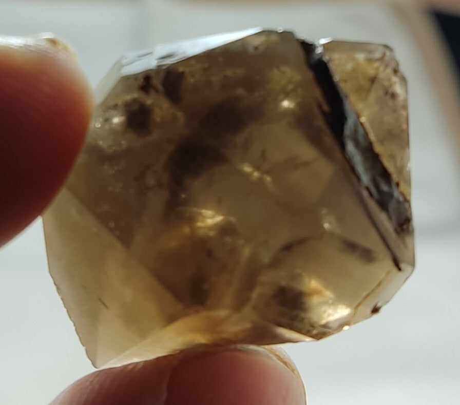 An Aesthetic double terminated smoky quartz crystal 14 grams