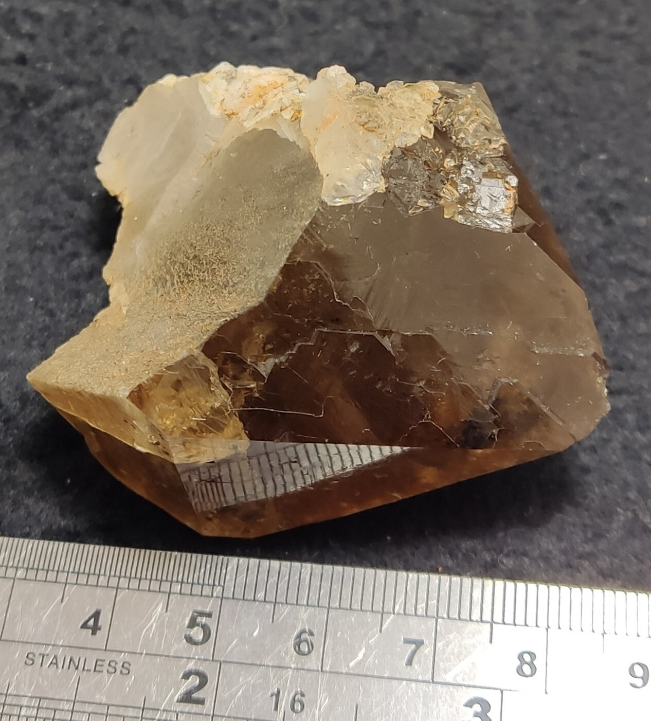 An aesthetic specimen of terminated  smoky Quartz crystal cluster 102 grams