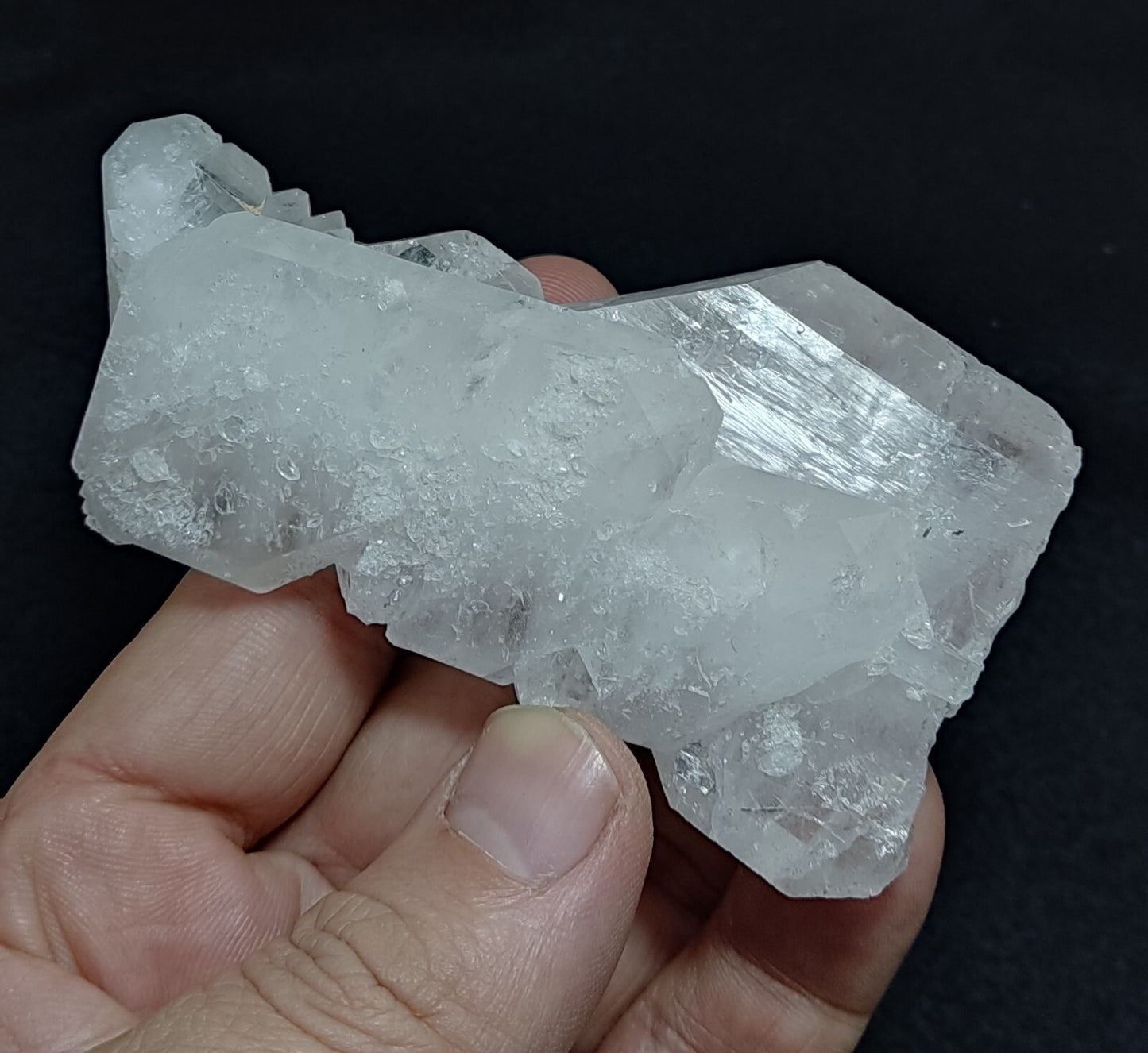 An amazing specimen of terminated faden Quartz crystal 130 grams