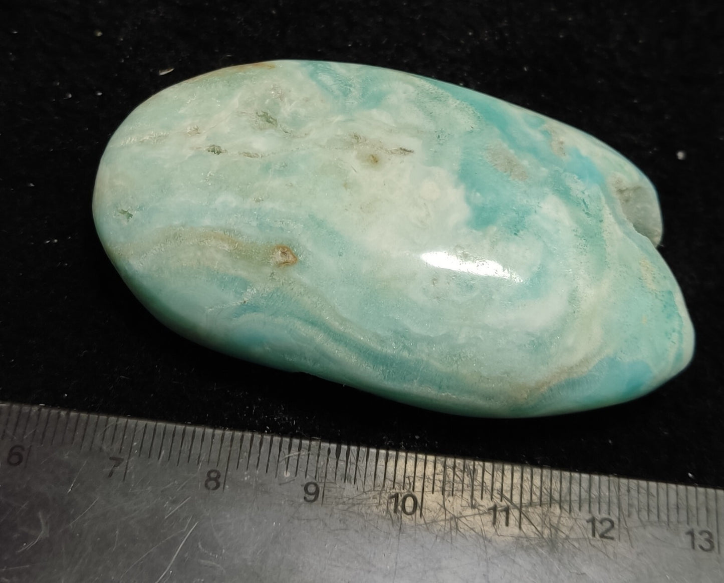 An amazing Blue color aragonite Palmstone 75 grams