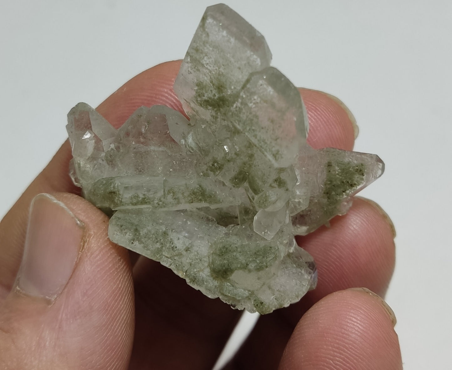 A very Aesthetic Natural terminated faden-chlorite Quartz specimen 15 grams