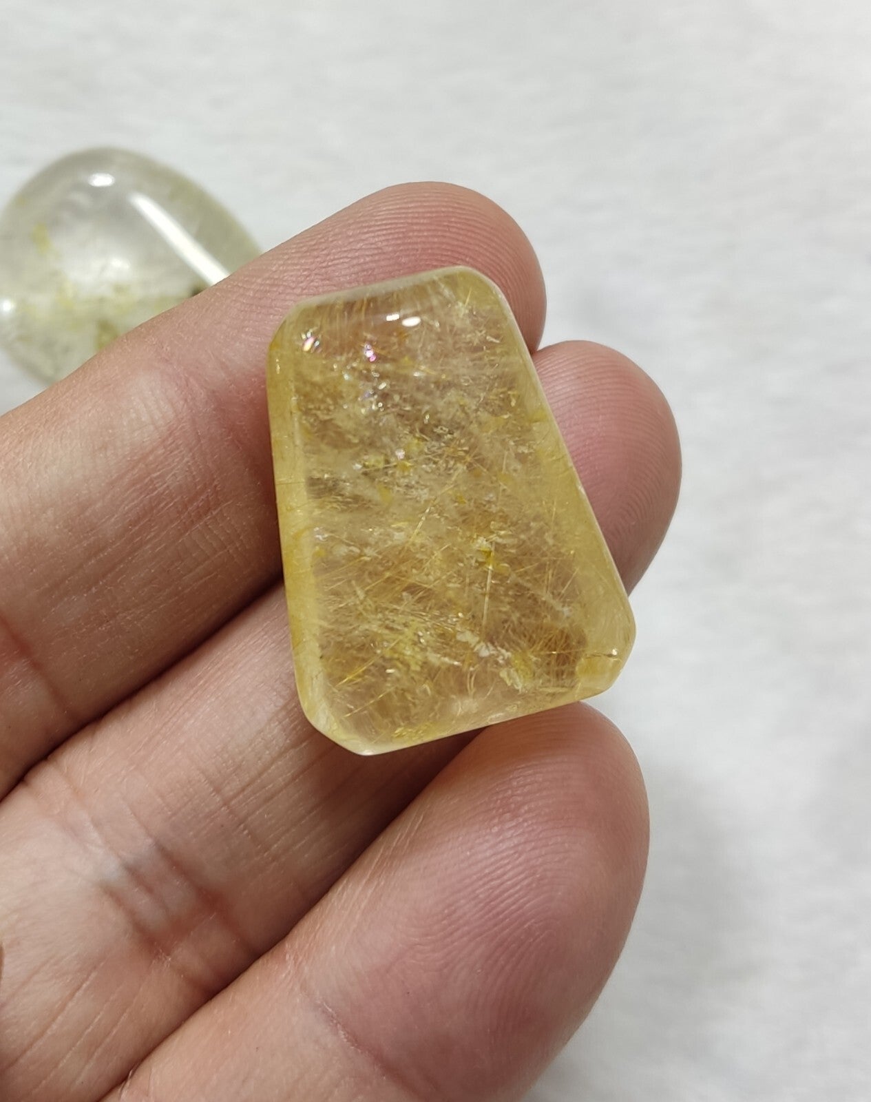 An amazing lot of Rutilated polished quartz tumbles 45 grams