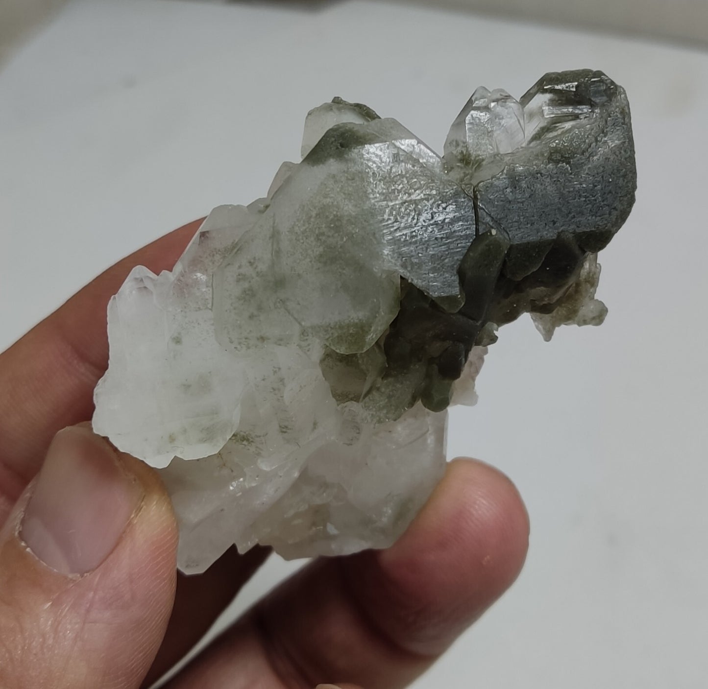 An Aesthetic Natural Quartz specimen with chlorite inclusions 58 grams
