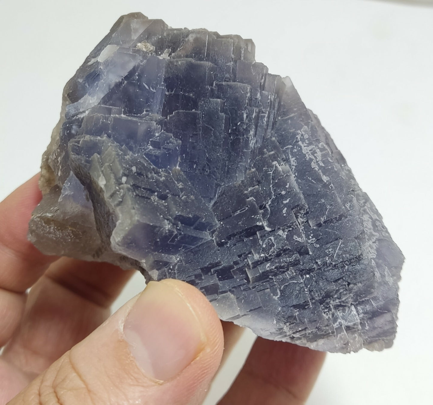 An amazing specimen of cubic dark purplish color Fluorite 433 grams