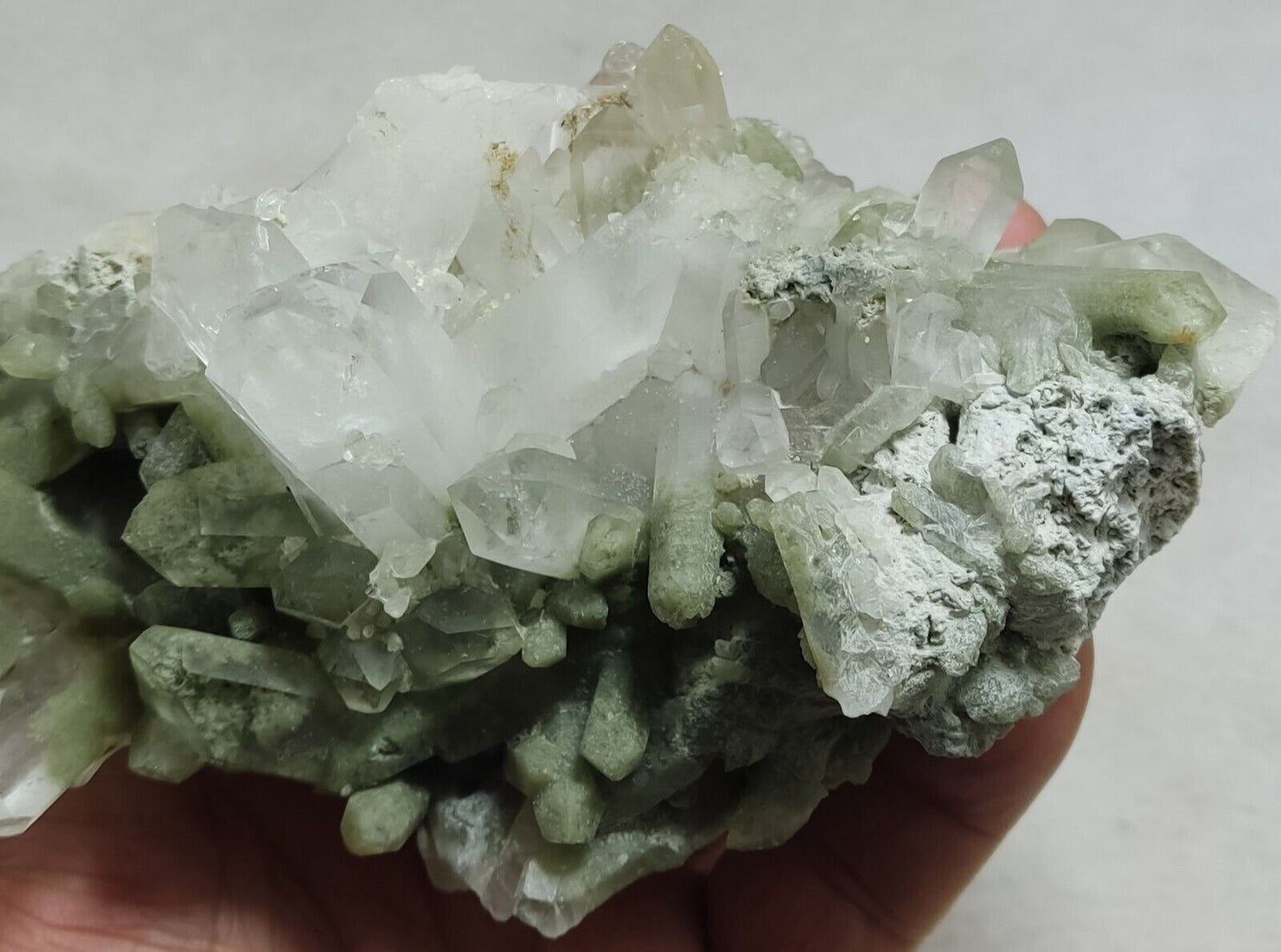 An Aesthetic large terminated chlorite Quartz cluster 504 grams