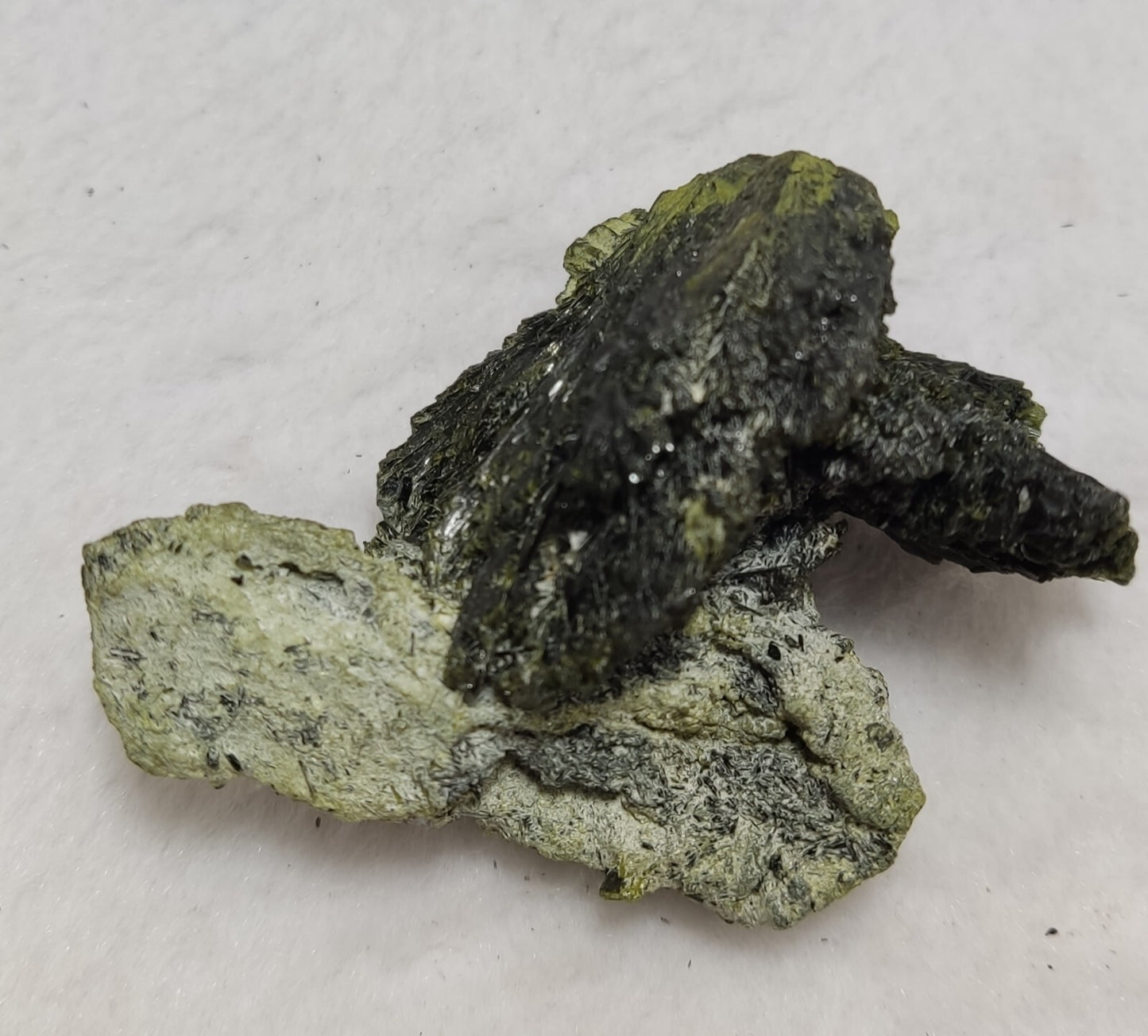 An aesthetic specimen of epidote crystal spray type 66 grams