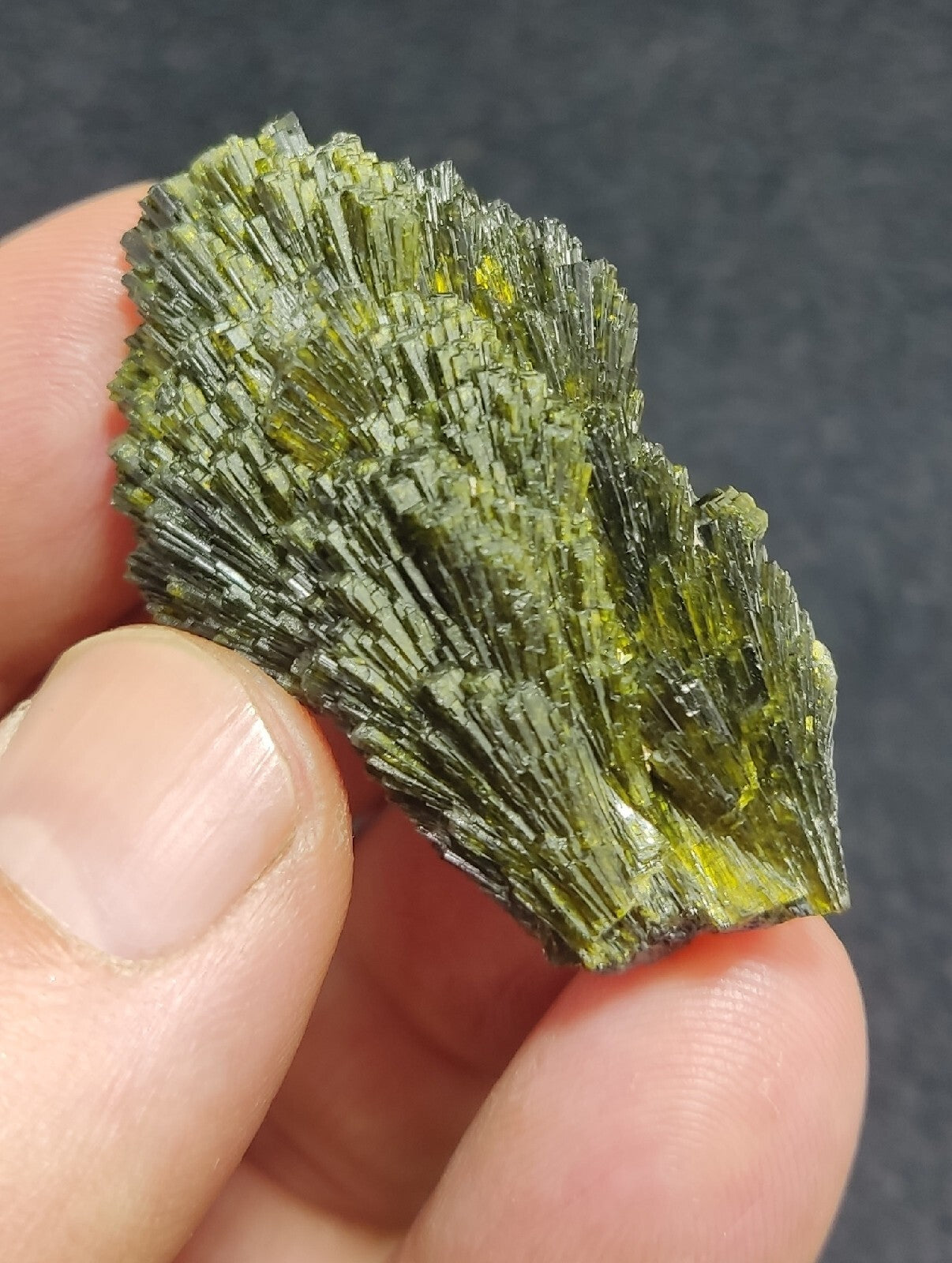 Single natural Epidote Crystal spray formations 21 grams