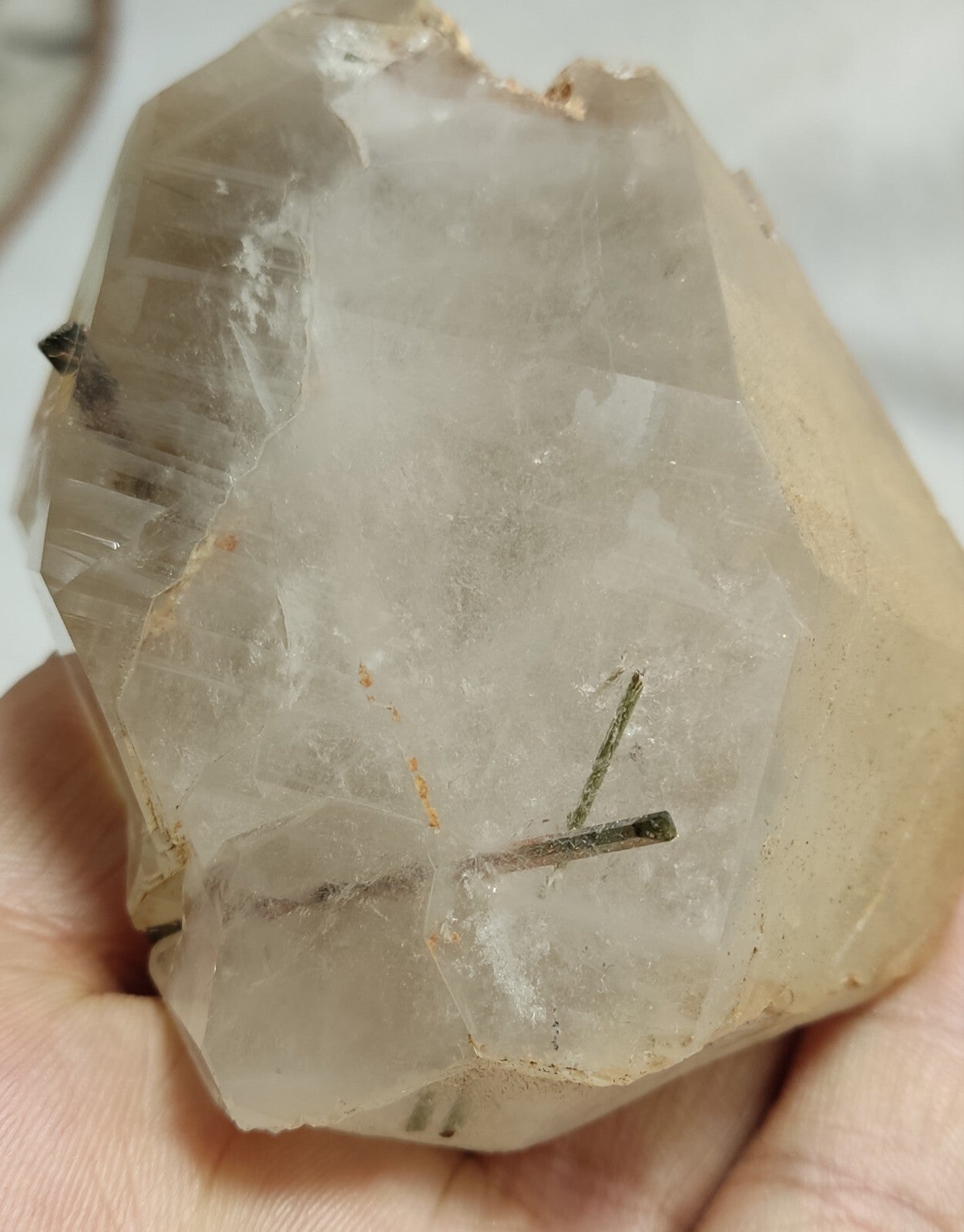 An Aesthetic terminated Quartz floater with needle inclusions 265 grams
