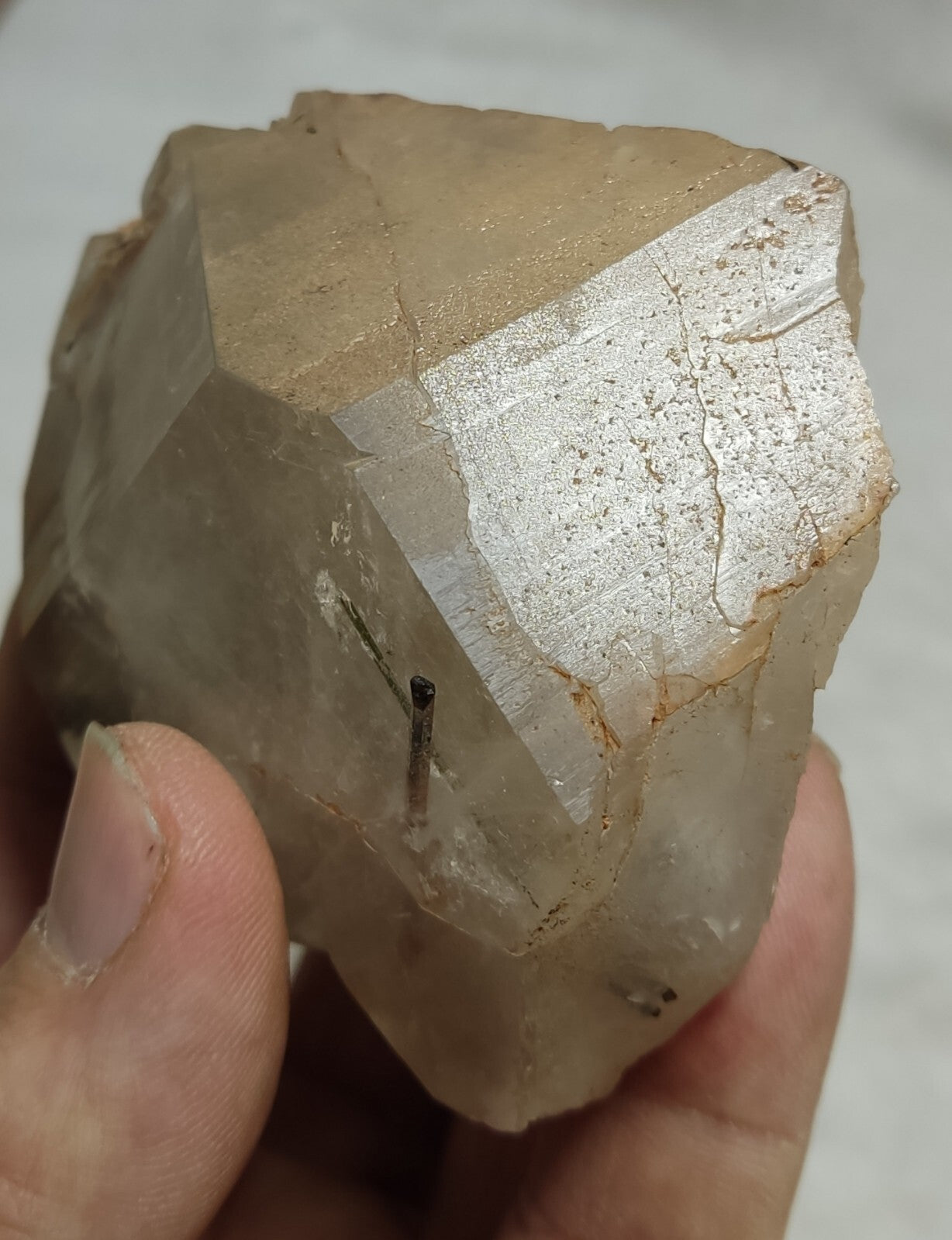An Aesthetic terminated Quartz floater with needle inclusions 265 grams