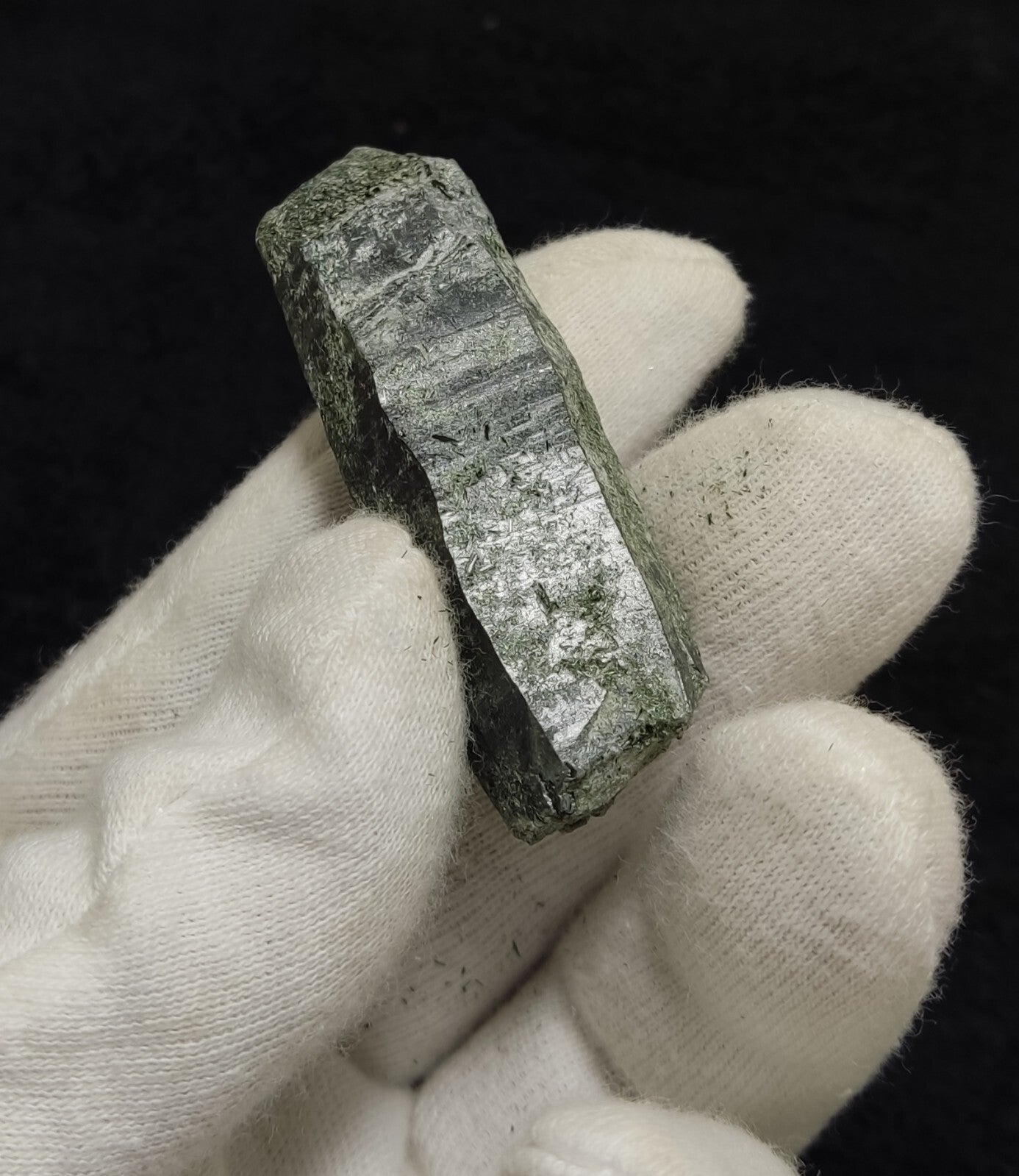 An Aesthetic Natural etched terminated Chlorite Quartz crystal specimen 32 grams