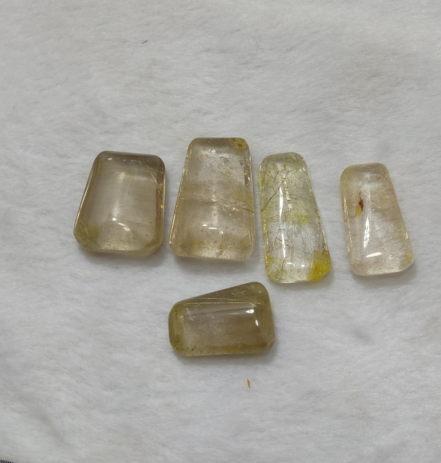 An amazing lot of Rutilated polished quartz tumbles 45 grams