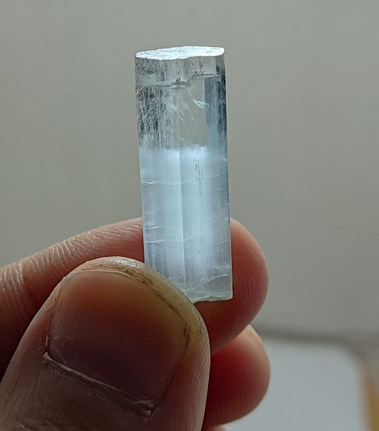 An Aesthetic specimen of double terminated aquamarine crystal 6 grams