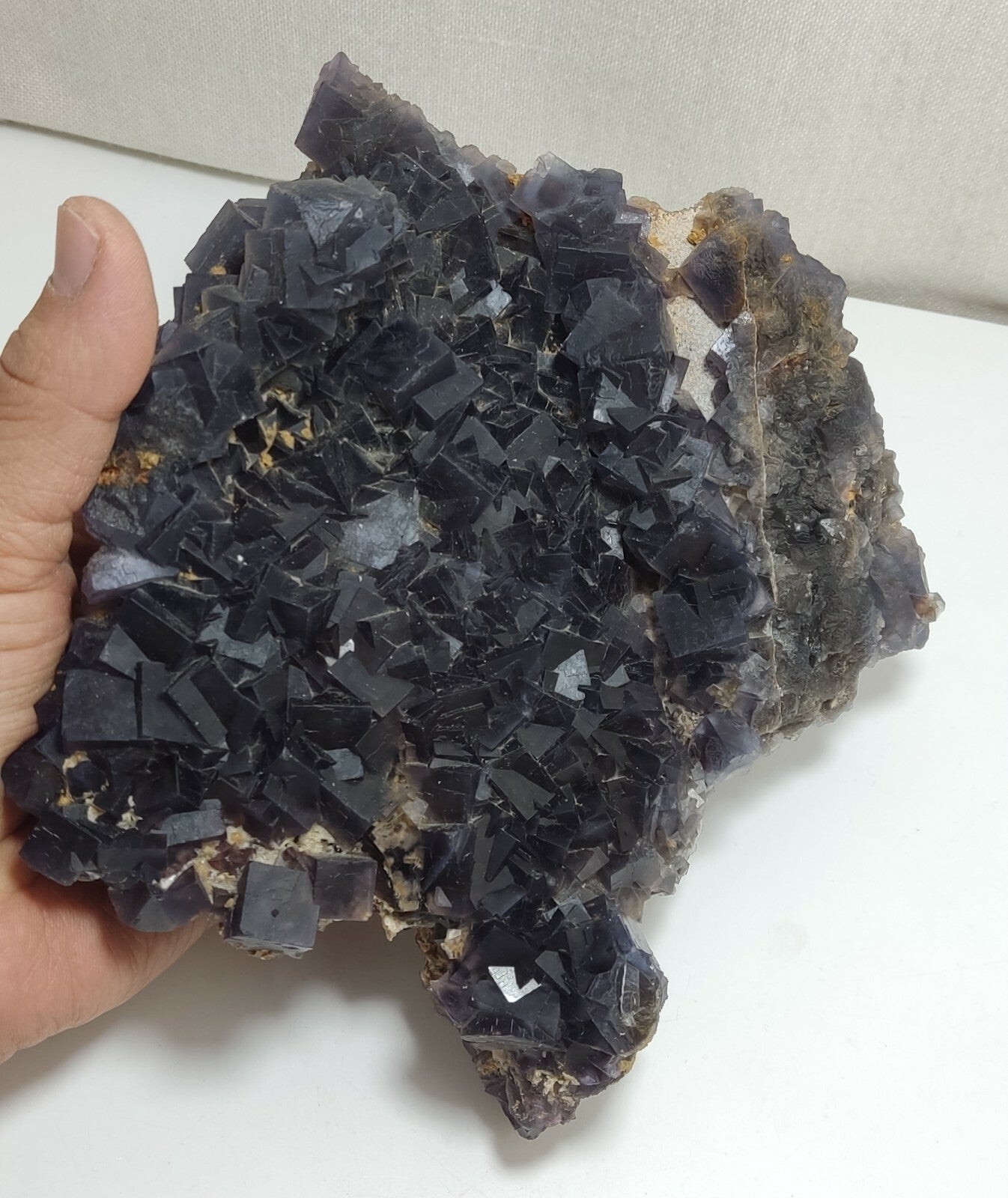 An amazing specimen of cubic light purple Fluorite 1830 grams