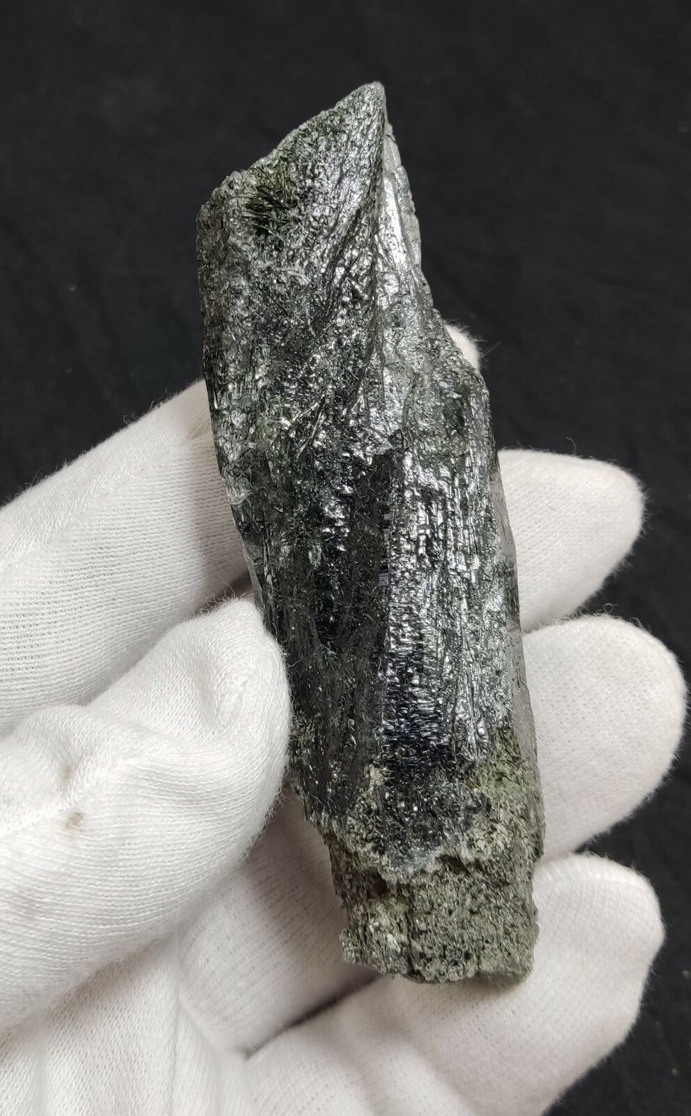 An Aesthetic Natural etched terminated Chlorite Quartz crystal specimen 82 grams