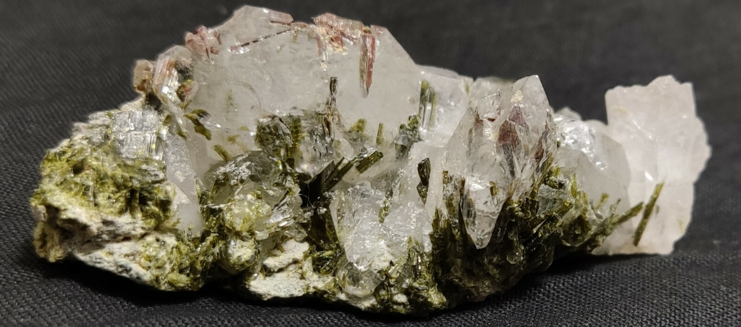 An aesthetic specimen of Epidote quartz cluster 36 grams
