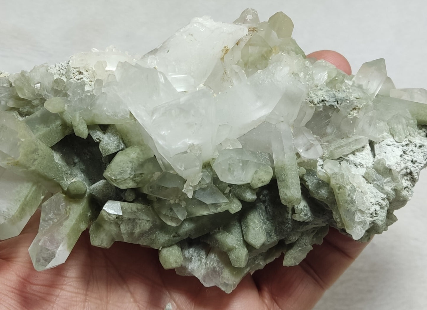 An Aesthetic large terminated chlorite Quartz cluster 504 grams